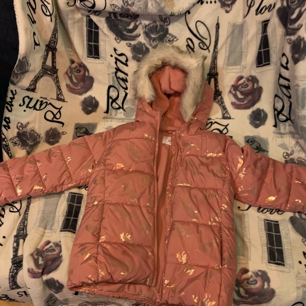 Beautiful Pink Coat with Gold Stars.